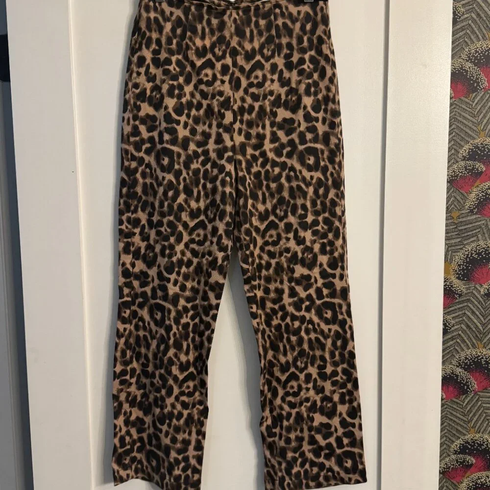 Reformation Leopard High-Rise Straight Leg Pants - Picture 4 of 5